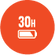 Up to 30 Hours Battery Life - 2 Hours Recharging Time